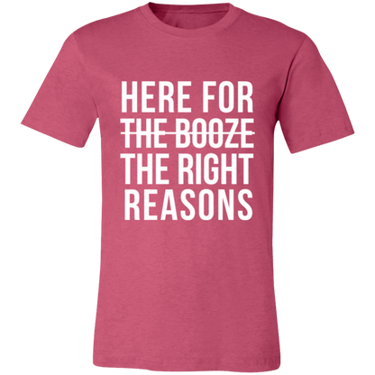 Here For The Right Reasons graphic t-shirt in Heather Raspberry