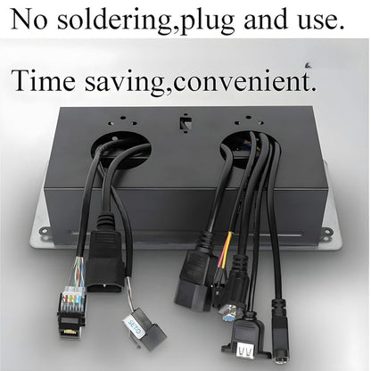 Hidden Desktop Connectivity Box for Conference Tables – Silver Soft-Open Power Strip with Multimedia Ports