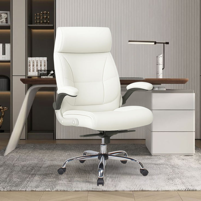 High Back / Leatherette / White