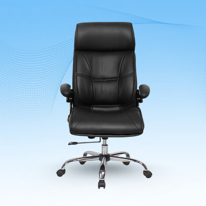 High Back Director Office Chair Ergonomic Leatherette Executive Chair with Adjustable Armrests, Comfortable Revolving Desk Chair for Office