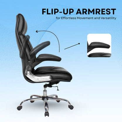 High Back Director Office Chair Ergonomic Leatherette Executive Chair with Adjustable Armrests, Comfortable Revolving Desk Chair for Office