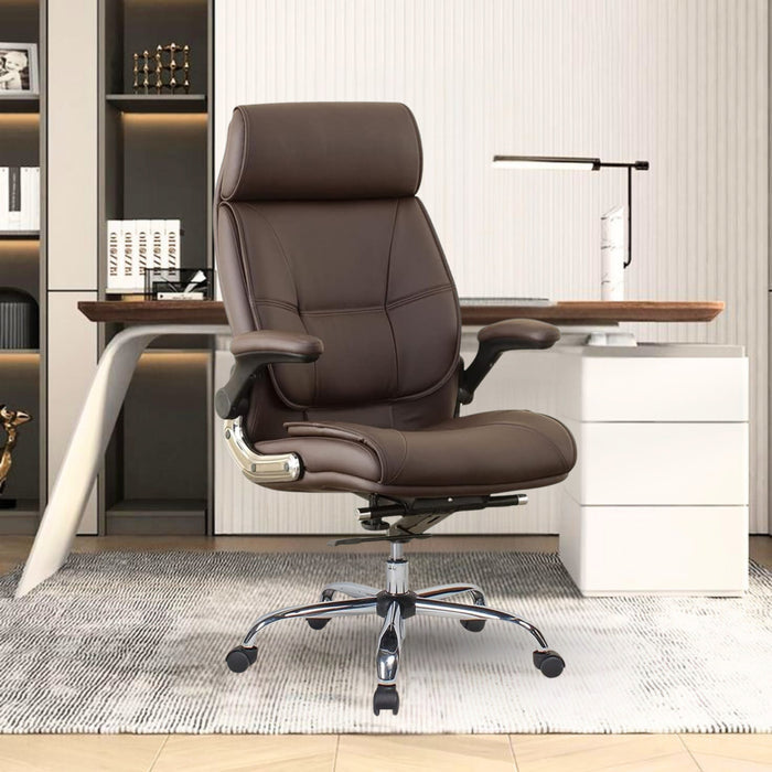 High Back / Leatherette / Dark brown