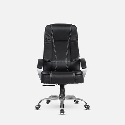 Home & Office  High Back Leatherette Chair | Director Chair | Office Chair | Ergonomic Executive Boss Chair with Spacious Cushioned Seat | Heavy Duty Metal Base -