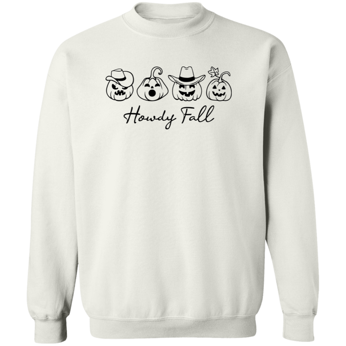 Howdy Fall Country Pumpkins Focus crewneck sweatshirt in White
