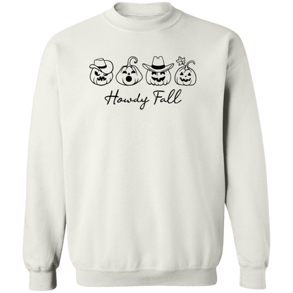 Howdy Fall Country Pumpkins Focus crewneck sweatshirt in White
