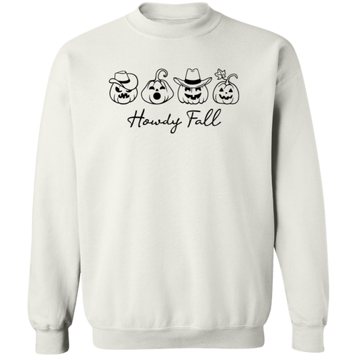 Howdy Fall Country Pumpkins Focus crewneck sweatshirt in White