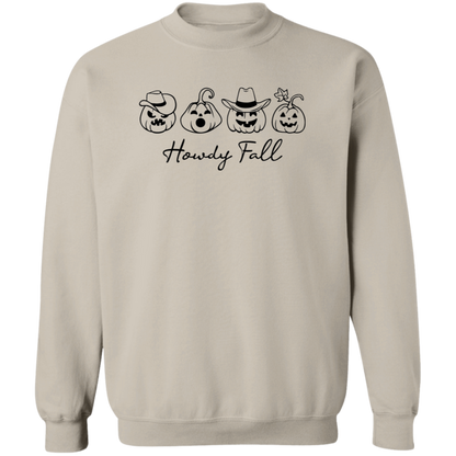 Howdy Fall Country Pumpkins Focus crewneck sweatshirt in Sand