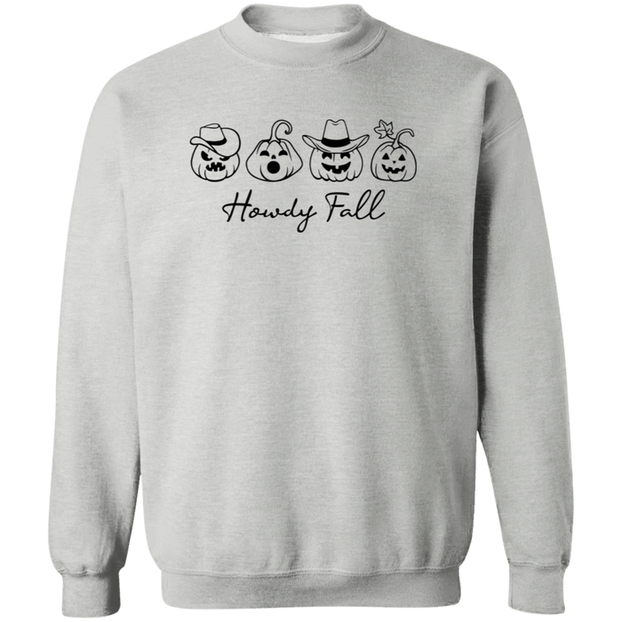 Howdy Fall Country Pumpkins Focus crewneck sweatshirt in Sport Grey