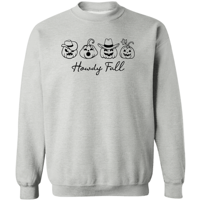 Howdy Fall Country Pumpkins Focus crewneck sweatshirt in Sport Grey