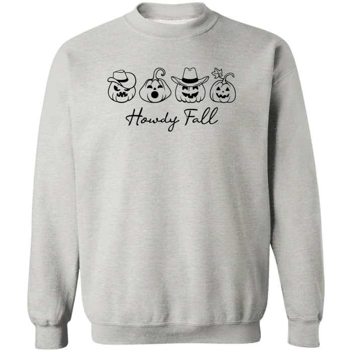 Howdy Fall Country Pumpkins Focus crewneck sweatshirt in Ash