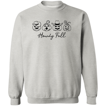 Howdy Fall Country Pumpkins Focus crewneck sweatshirt in Ash