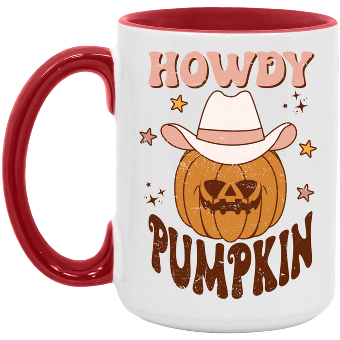 Howdy Pumpkin Country ceramic coffee mug, product photo 2