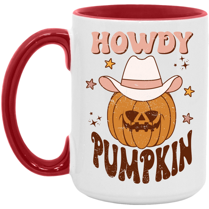 Howdy Pumpkin Country ceramic coffee mug, product photo 2