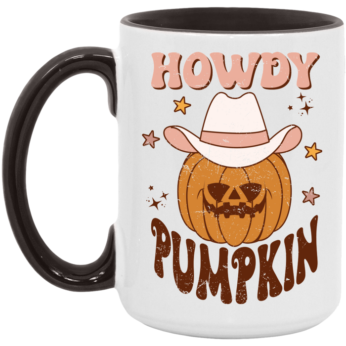 Howdy Pumpkin Country ceramic coffee mug, product photo 6