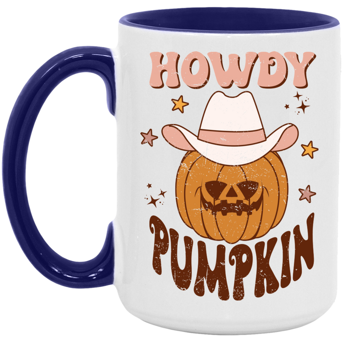Howdy Pumpkin Country ceramic coffee mug, product photo 7