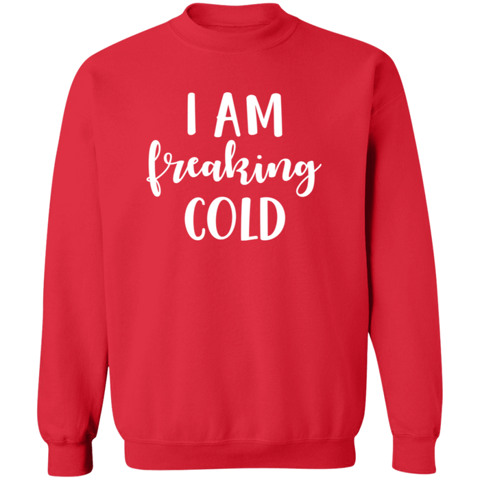 I Am Freaking Cold crewneck sweatshirt in Red
