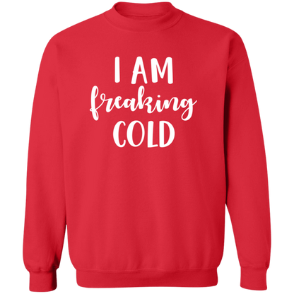 I Am Freaking Cold crewneck sweatshirt in Red