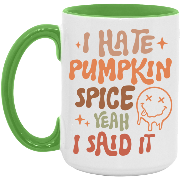 I Hate Pumpkin Spice ceramic coffee mug, product photo 4