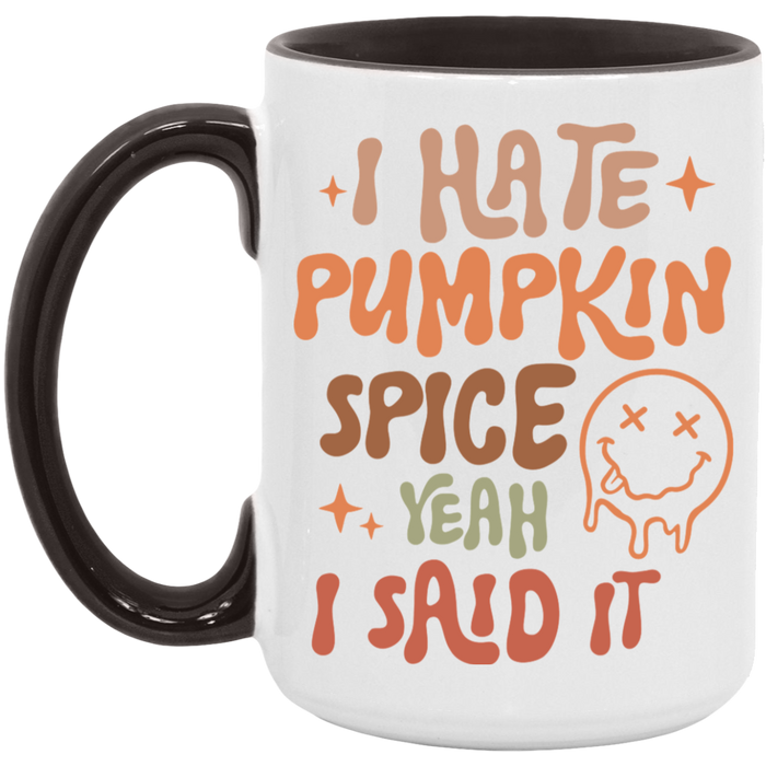 I Hate Pumpkin Spice ceramic coffee mug, product photo 6