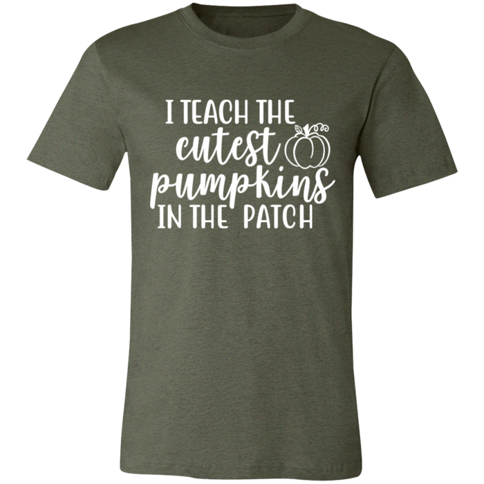 I Teach The Cutest Pumpkins Teacher graphic t-shirt in Heather Military Green