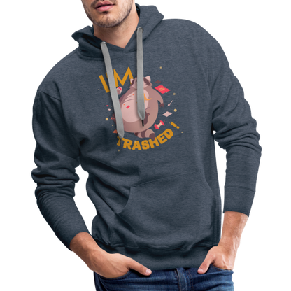I'm Trashed Funny Raccoon Men’s Premium Hoodie - heather denim