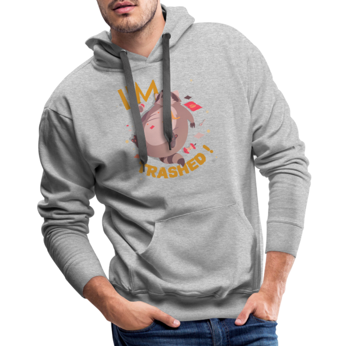 I'm Trashed Funny Raccoon Men’s Premium Hoodie - heather grey