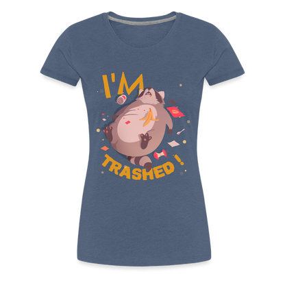 I'm Trashed Funny Raccoon Women’s Premium T-Shirt - heather blue