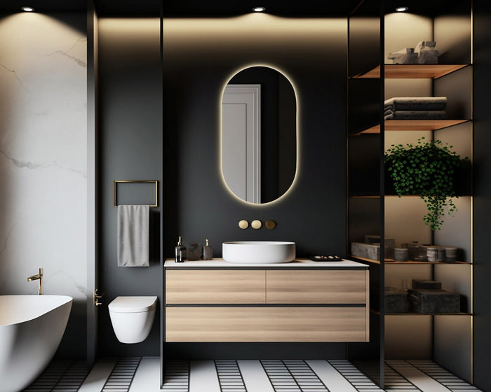 Instore Backlit Led Mirror For Washbasin With Touch Sensor & Dimmable (3 Lights Integrated)