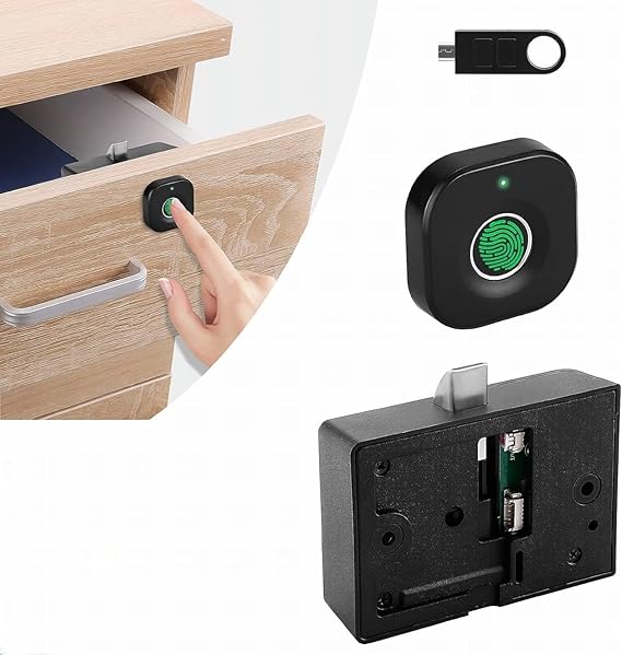 Intelligent Fingerprint Drawer Lock – 0.5s Fast Unlock, Rechargeable Electronic Lock for Private Storage