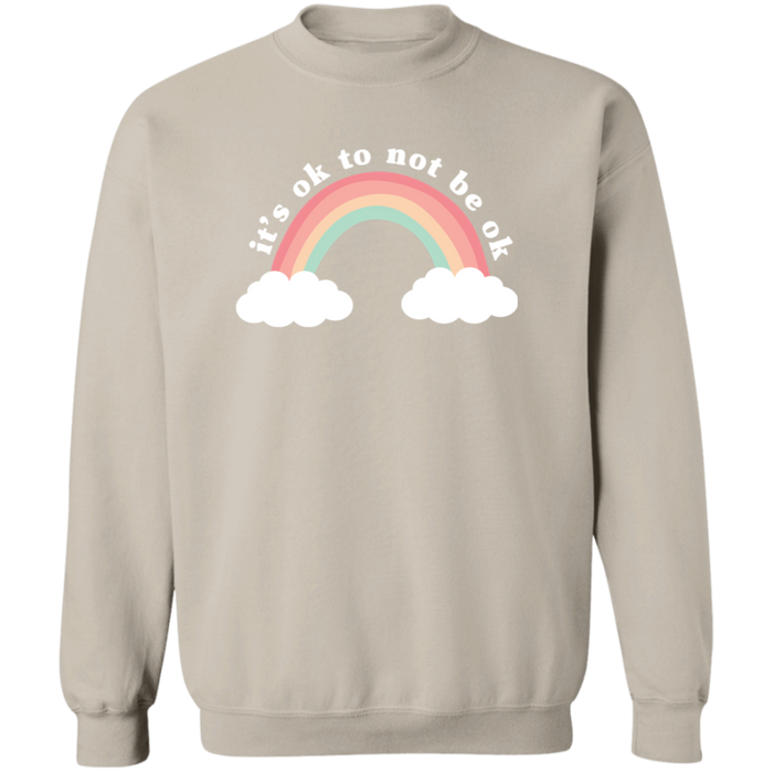 It's Ok To Not Be Ok crewneck sweatshirt in Sand