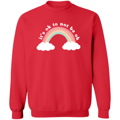 It's Ok To Not Be Ok crewneck sweatshirt in Red