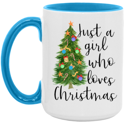 Just a Girl Who Loves Christmas ceramic coffee mug, product photo 5