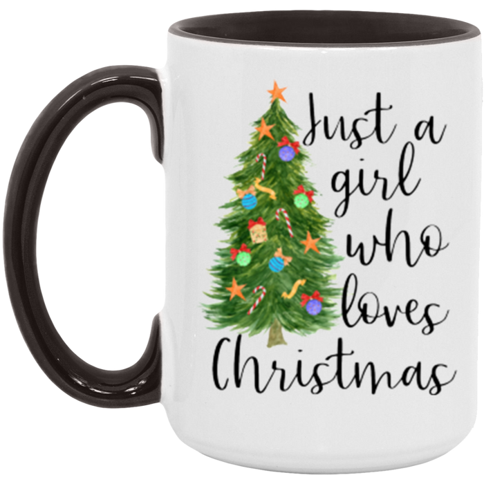 Just a Girl Who Loves Christmas ceramic coffee mug, product photo 7
