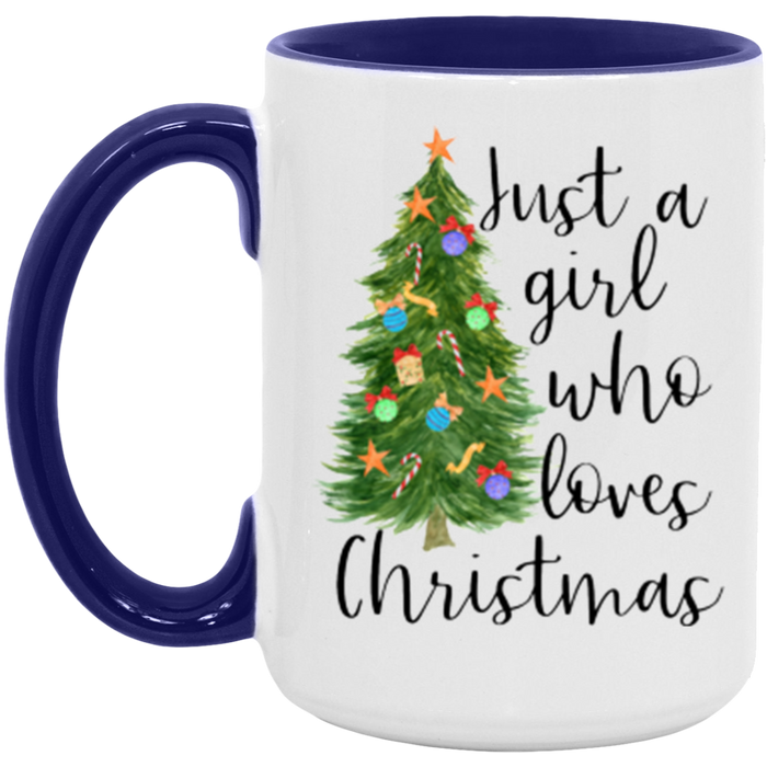 Just a Girl Who Loves Christmas ceramic coffee mug, product photo 8