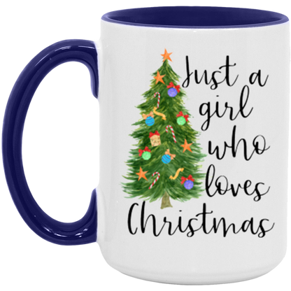 Just a Girl Who Loves Christmas ceramic coffee mug, product photo 8