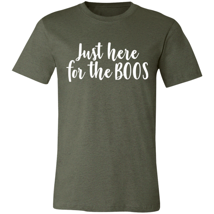 Just Here For The Boos graphic t-shirt in Heather Military Green