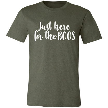 Just Here For The Boos graphic t-shirt in Heather Military Green
