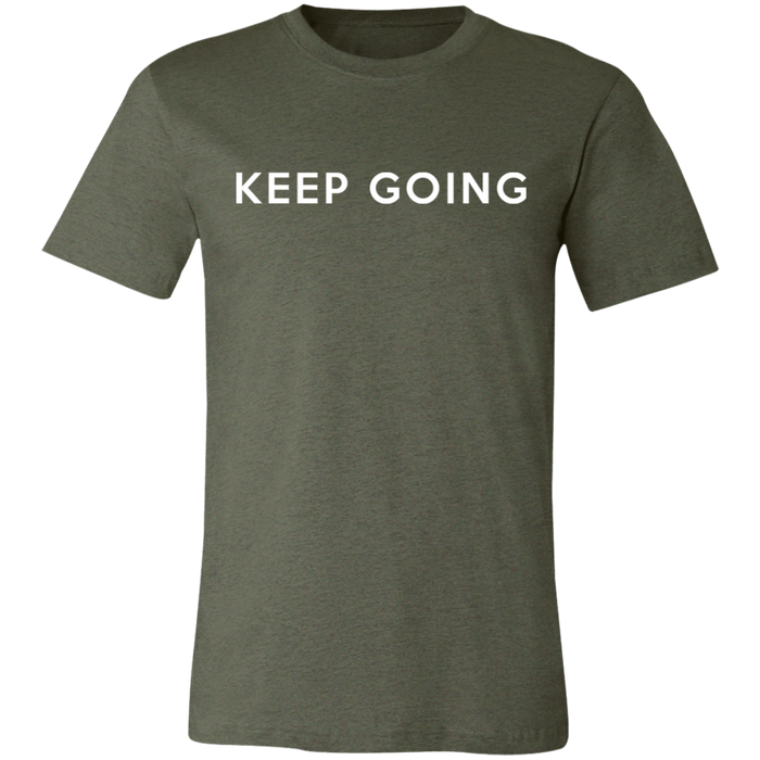 Keep Going graphic t-shirt in Heather Military Green