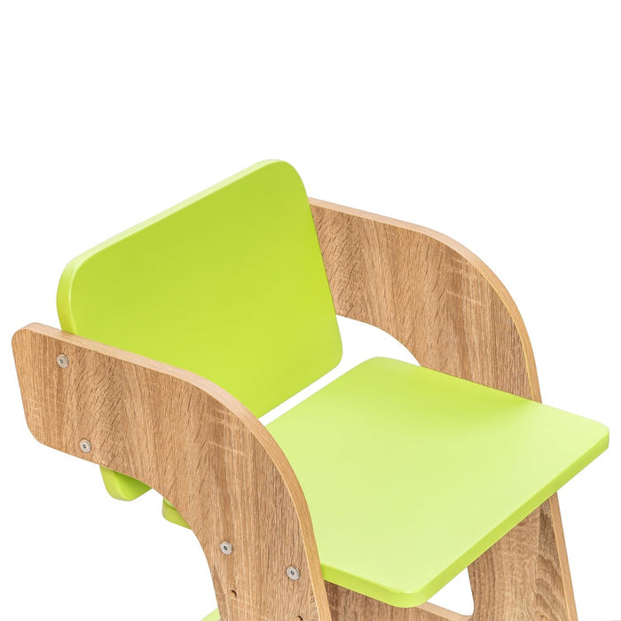 Kids Study Table & Chair Set in Oak & Lime Green for Kids Bedroom, Nursery & Study Area