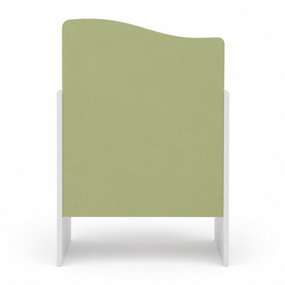 Kids Study Table with Pinboard, Drawer, Writing Desk for Children, Modern Space Saving Bedroom Furniture White and Green