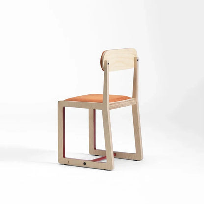 Kids Wooden Chair with Cushion Seat and Backrest or Modern Plywood Study Chair for Children
