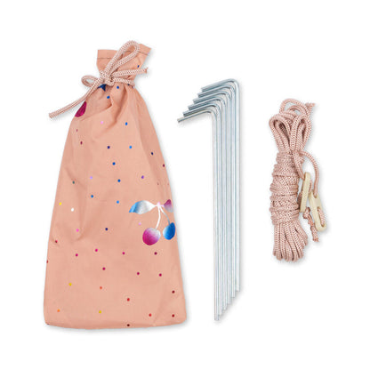 Konges Slojd – Mini Beach Tent Pop Up UV 50+ Lace – Fairy Cherry - Mabel & Fox