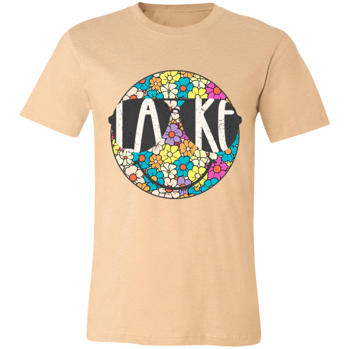 Lake Hippie Smiley graphic t-shirt in Heather Sand Dune