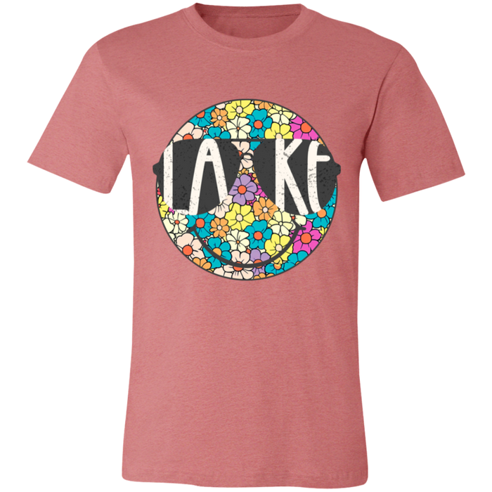 Lake Hippie Smiley graphic t-shirt in Heather Mauve