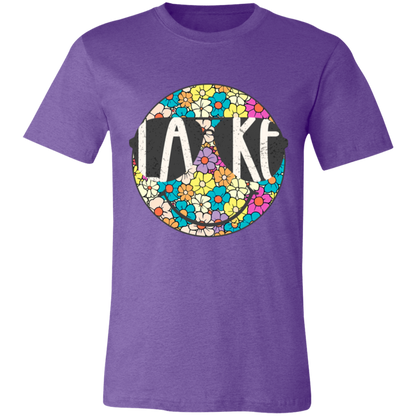 Lake Hippie Smiley graphic t-shirt in Heather Team Purple