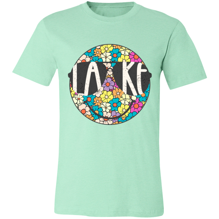Lake Hippie Smiley graphic t-shirt in Heather Mint