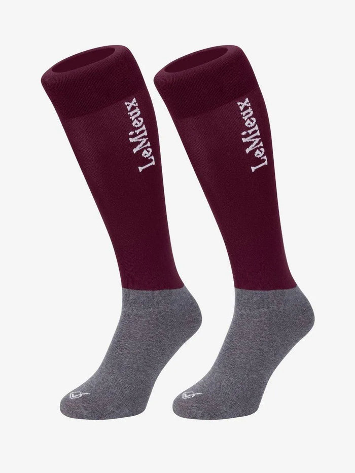 LeMieux Twin Pack Competition Socks - Burgundy - Small
