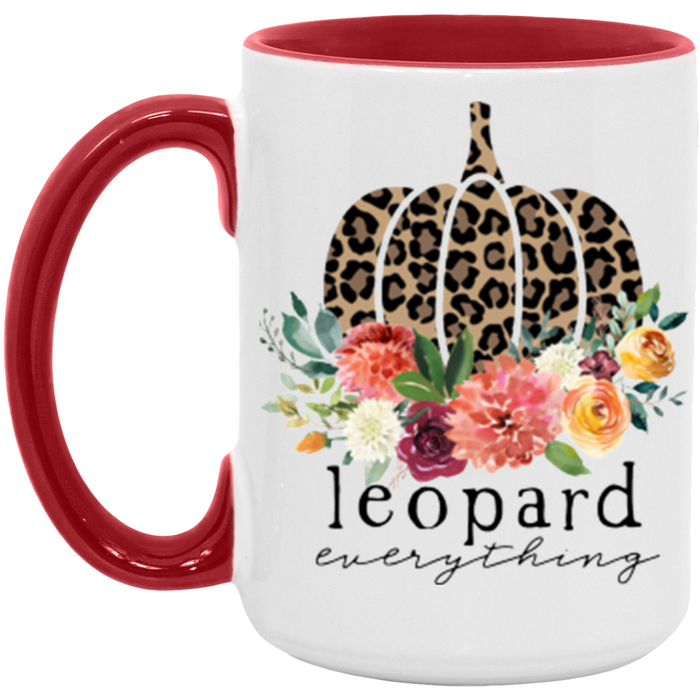 Leopard Everything Pumpkin ceramic coffee mug, product photo 3