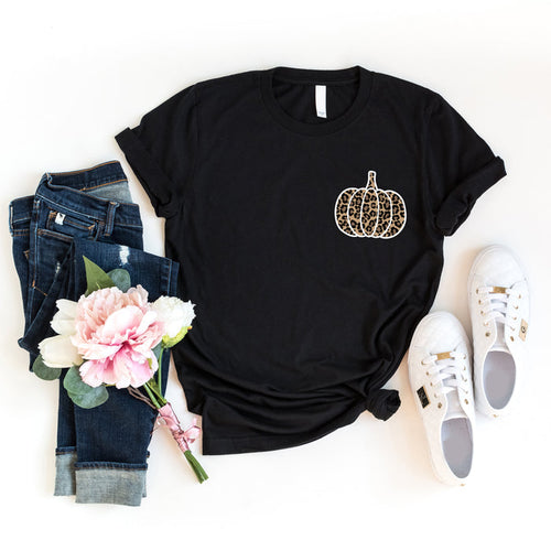 Leopard Pumpkin Fall graphic t-shirt