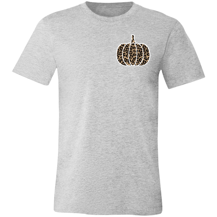 Leopard Pumpkin Fall graphic t-shirt in Athletic Heather